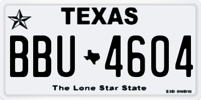 TX license plate BBU4604