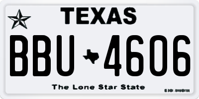 TX license plate BBU4606