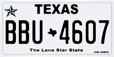 TX license plate BBU4607