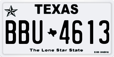 TX license plate BBU4613