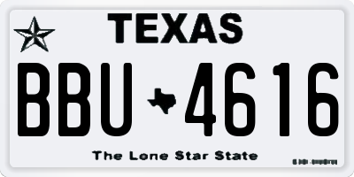 TX license plate BBU4616
