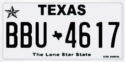 TX license plate BBU4617