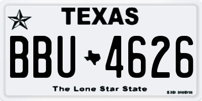 TX license plate BBU4626