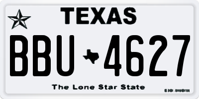 TX license plate BBU4627