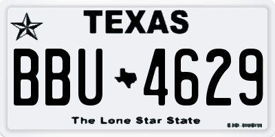 TX license plate BBU4629