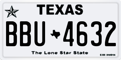 TX license plate BBU4632