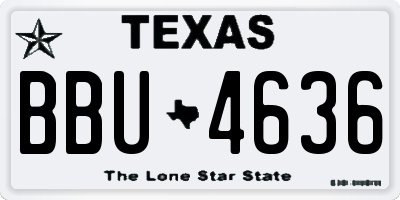TX license plate BBU4636