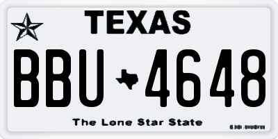 TX license plate BBU4648