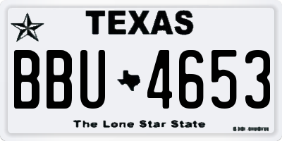TX license plate BBU4653
