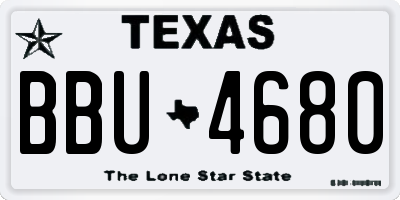 TX license plate BBU4680