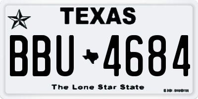 TX license plate BBU4684
