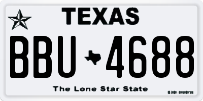 TX license plate BBU4688