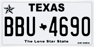 TX license plate BBU4690
