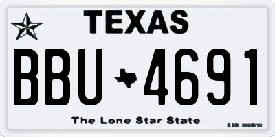 TX license plate BBU4691