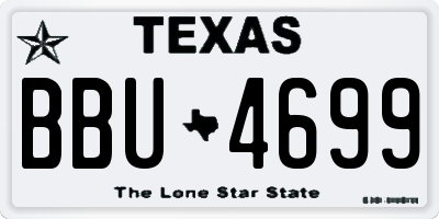 TX license plate BBU4699