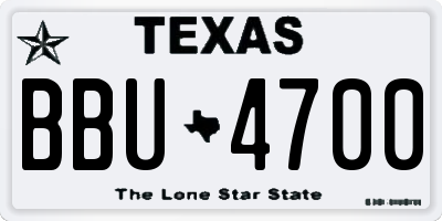 TX license plate BBU4700