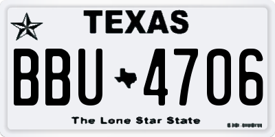 TX license plate BBU4706