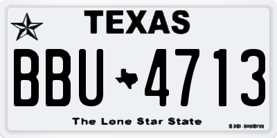 TX license plate BBU4713