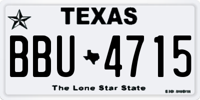 TX license plate BBU4715
