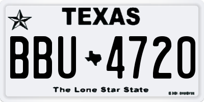 TX license plate BBU4720