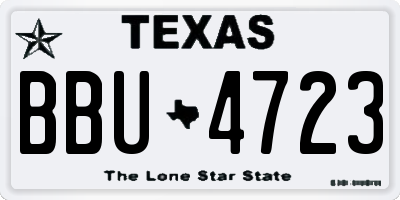 TX license plate BBU4723
