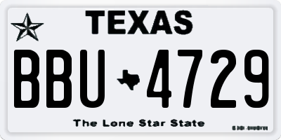 TX license plate BBU4729