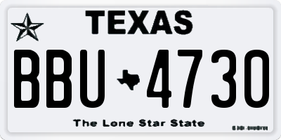 TX license plate BBU4730