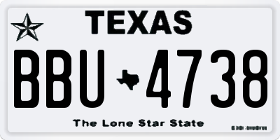 TX license plate BBU4738