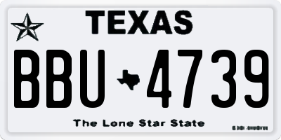 TX license plate BBU4739