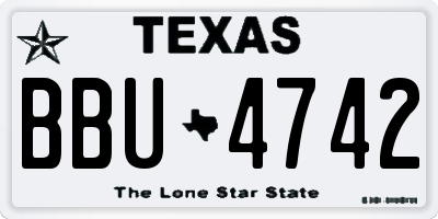 TX license plate BBU4742