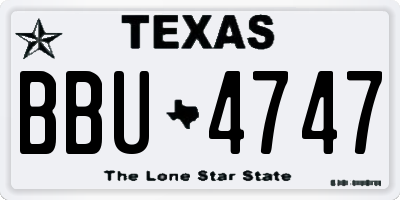 TX license plate BBU4747