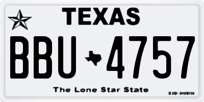 TX license plate BBU4757