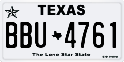 TX license plate BBU4761