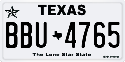TX license plate BBU4765