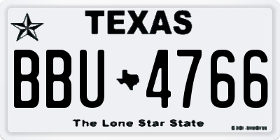 TX license plate BBU4766