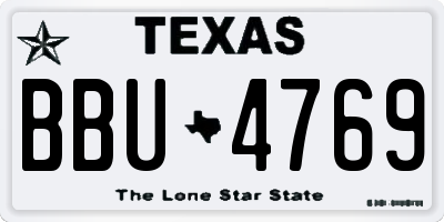 TX license plate BBU4769