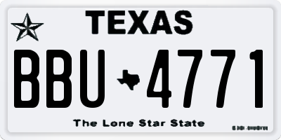 TX license plate BBU4771