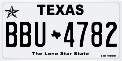 TX license plate BBU4782