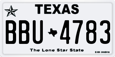 TX license plate BBU4783