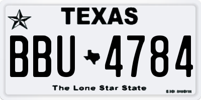 TX license plate BBU4784