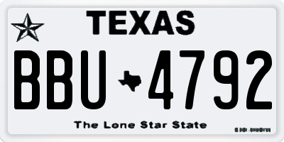 TX license plate BBU4792