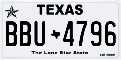 TX license plate BBU4796