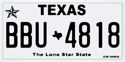 TX license plate BBU4818