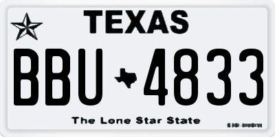 TX license plate BBU4833