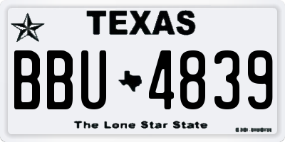 TX license plate BBU4839