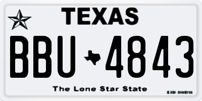 TX license plate BBU4843