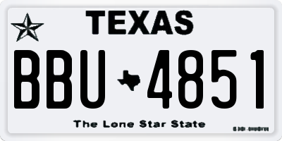 TX license plate BBU4851
