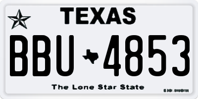 TX license plate BBU4853