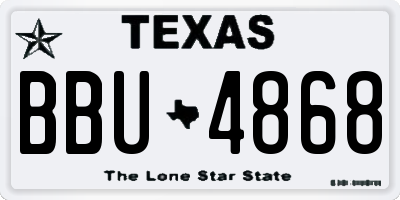 TX license plate BBU4868