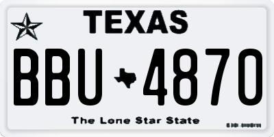 TX license plate BBU4870